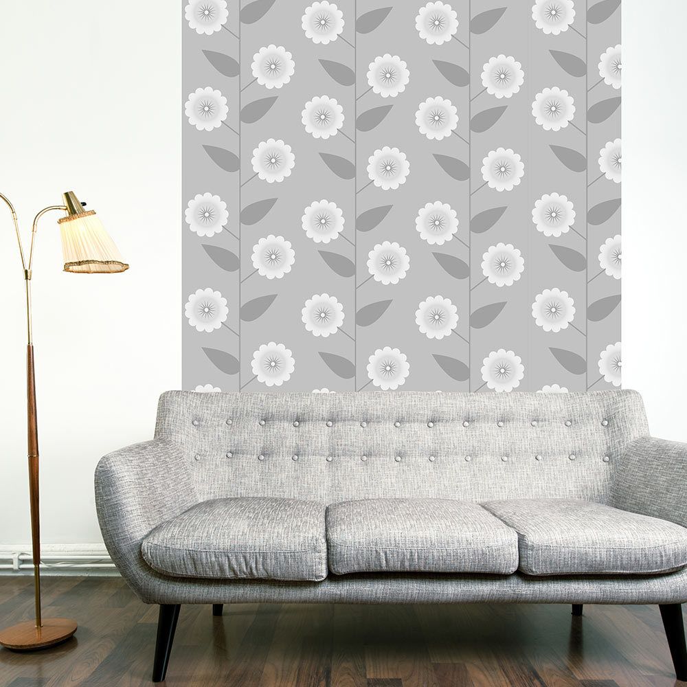 Bimago - Papier peint - Floral Pattern - Décoration, image, art | Deko Panels | 50x1000 cm | - Papier peint