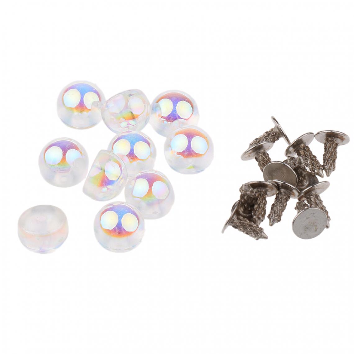 marque generique - 10 jeux perles de perles boutons de rivets boutons décoratifs 10mm - Boulonnerie