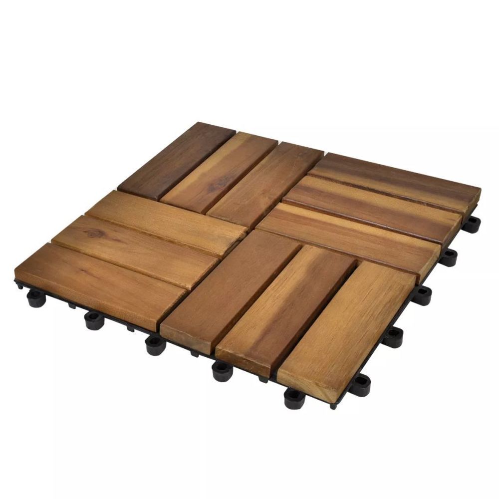 Vidaxl - Kit tuiles de plancher en acacia 30 x 30 cm 20 pcs | Brun - Bétonnières