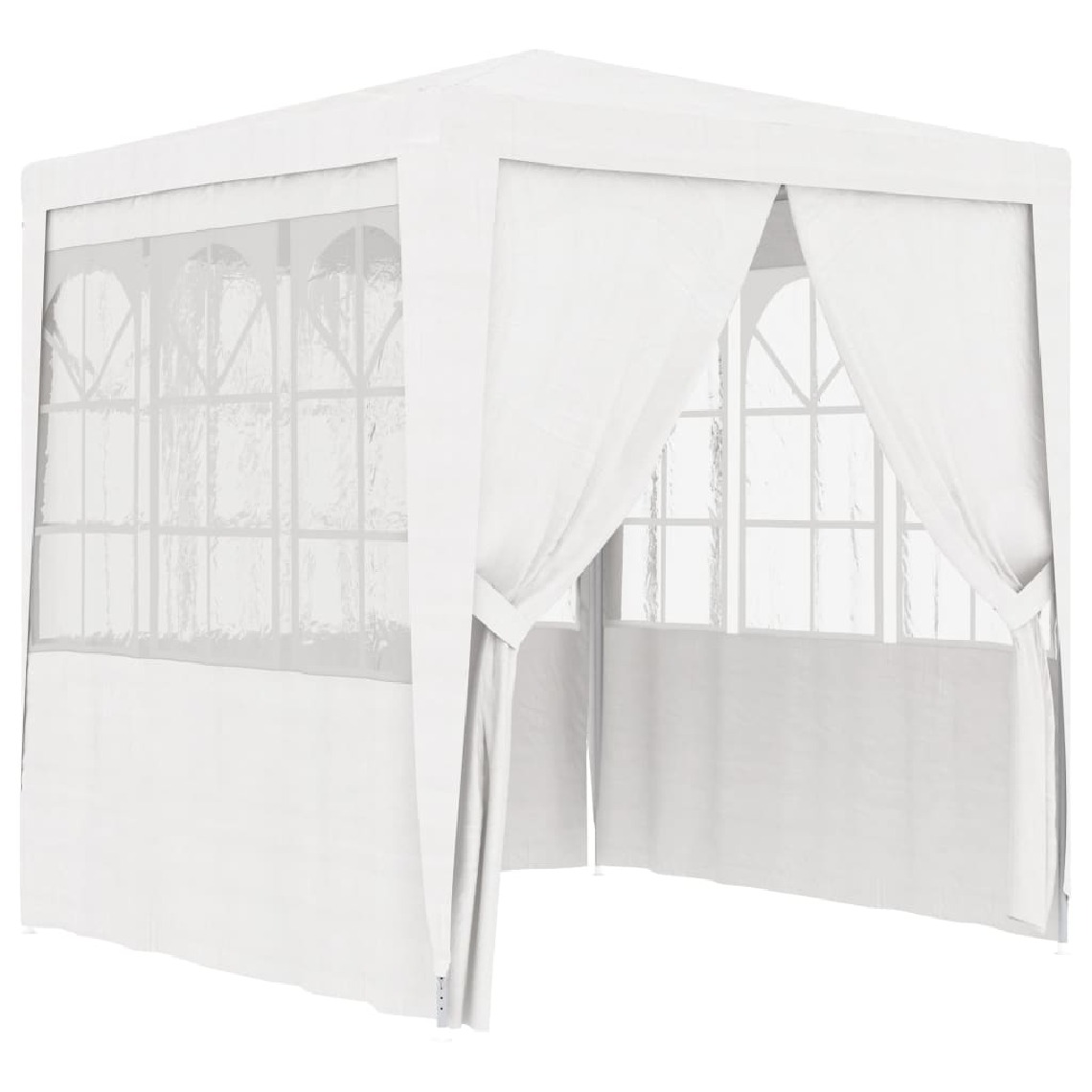 Chunhelife - Tente de réception avec parois latérales 2,5x2,5m Blanc 90 g/m² - Marquise, auvent