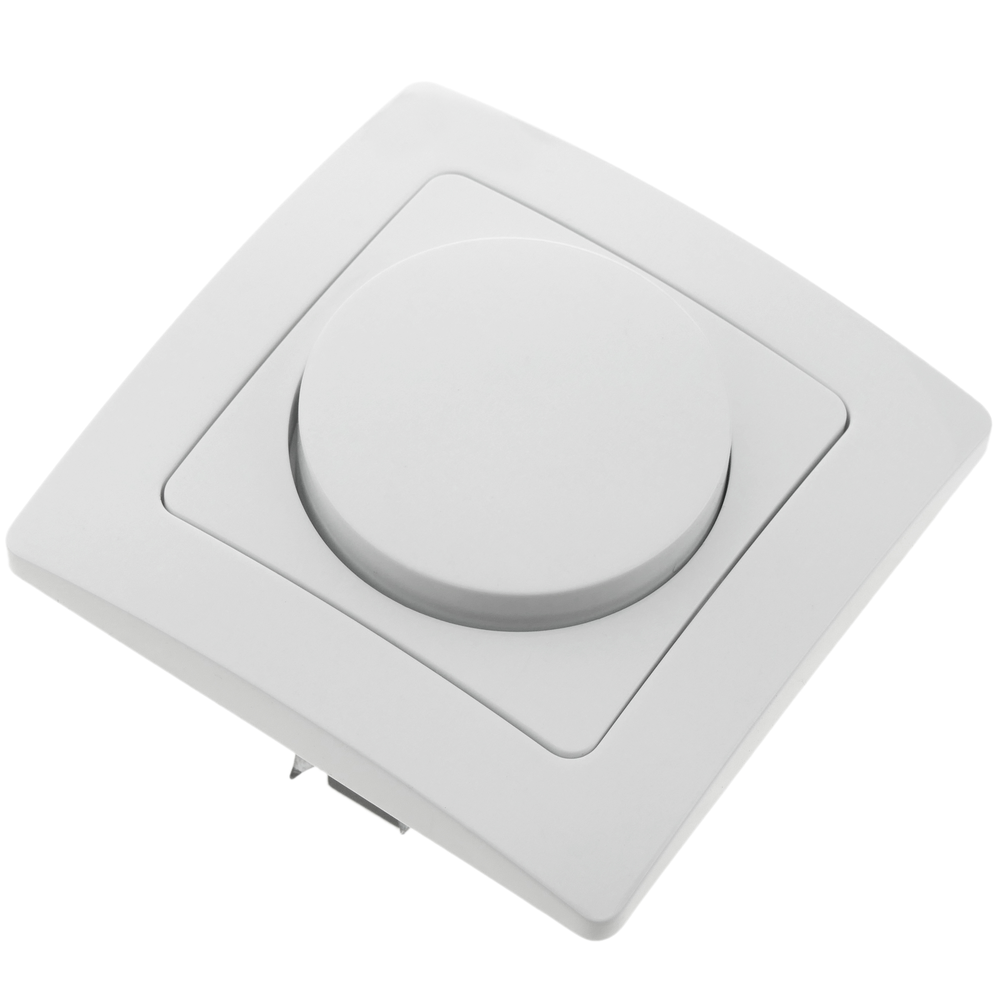 Bematik - Variateur de lumière encastrable avec plaque de finition 80x80mm série Lille blanc - Interrupteurs et prises en saillie