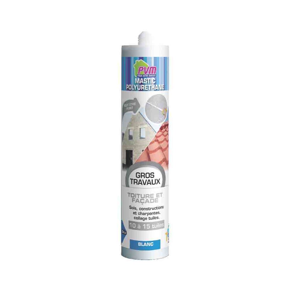Pvm - Mastic toiture / façade Gris - 310 ml - Mastic, silicone, joint