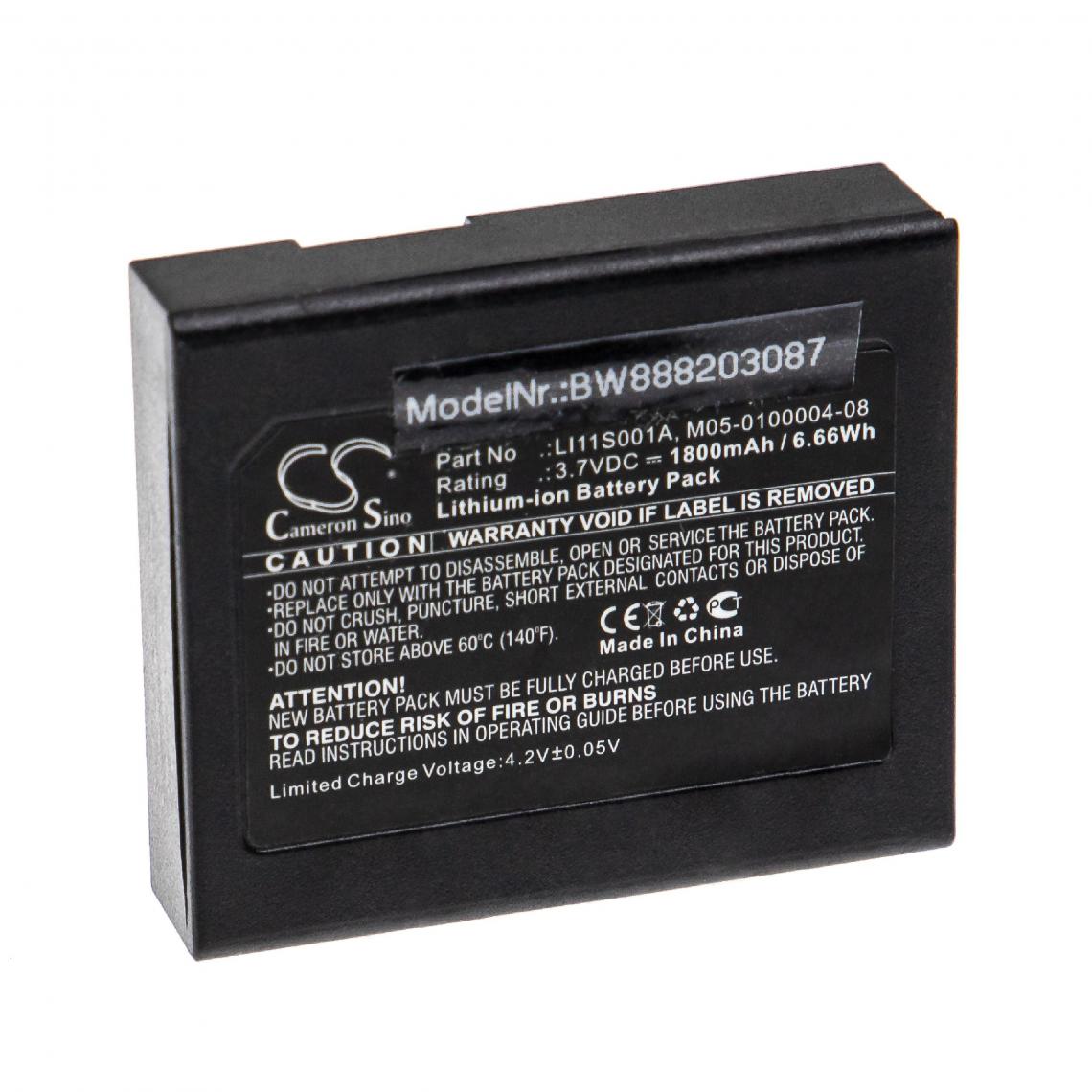 Vhbw - vhbw Batterie remplacement pour Mindray 022-000008-00, LI11S001A, M05-0100004-08 pour appareil médical (1800mAh, 3,7V, Li-ion) - Piles spécifiques