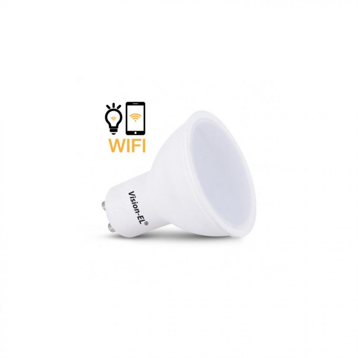Vision-El - Ampoule LED GU10 Connectée WIFI 5W 4000 K + Dimmable - Ampoules LED
