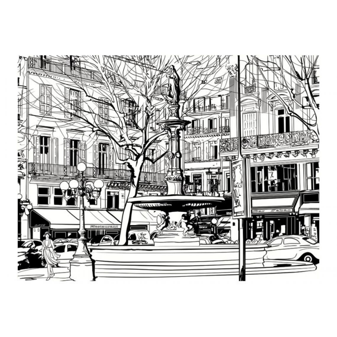 Artgeist - Papier peint - Sketch of parisian fountain .Taille : 200x154 - Papier peint