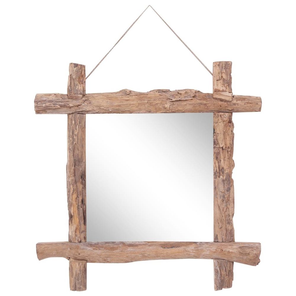 marque generique - Icaverne - Miroirs famille Miroir à bûches Naturel 70x70 cm Bois de récupération massif - Miroir de salle de bain
