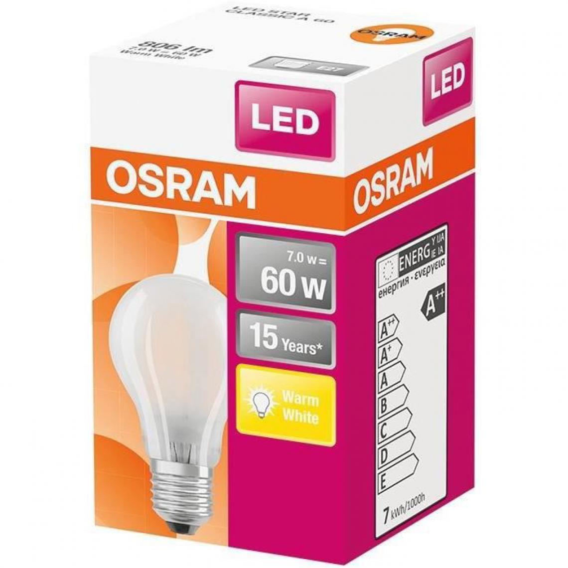 Osram - OSRAM Ampoule LED Standard verre dépoli 7W=60 E27 chaud - Ampoules LED
