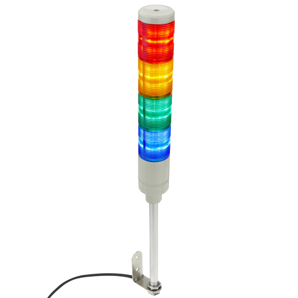 Bematik - Tour de signalisation industrielle. Feu de signalisation avec lampes LED rouge orange vert bleu 12 VDC - Fils et câbles électriques