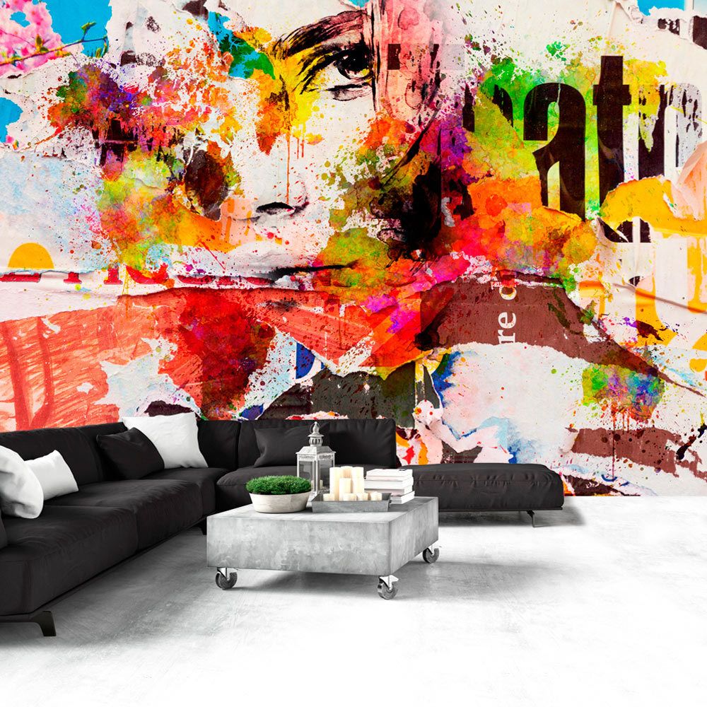 marque generique - 100x70 Papier peint Street art Stylé City Collage - Papier peint