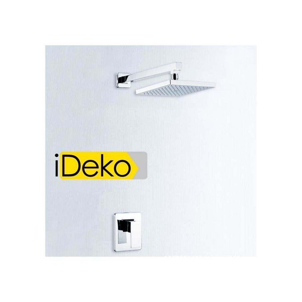 Ideko - iDeko® Pommeau de douche douchette salle de bain baignoire au mur caché en Laiton Moderne chrome - Colonne de douche