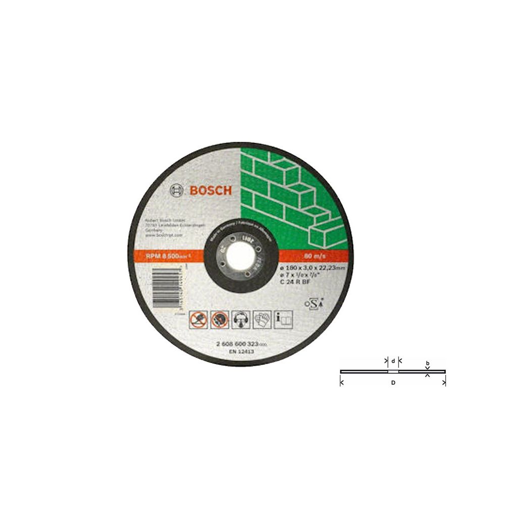 Bosch - Disque à tronçonner pour matériaux à moyeu plat Ø230mm 2608600326 - Accessoires sciage, tronçonnage