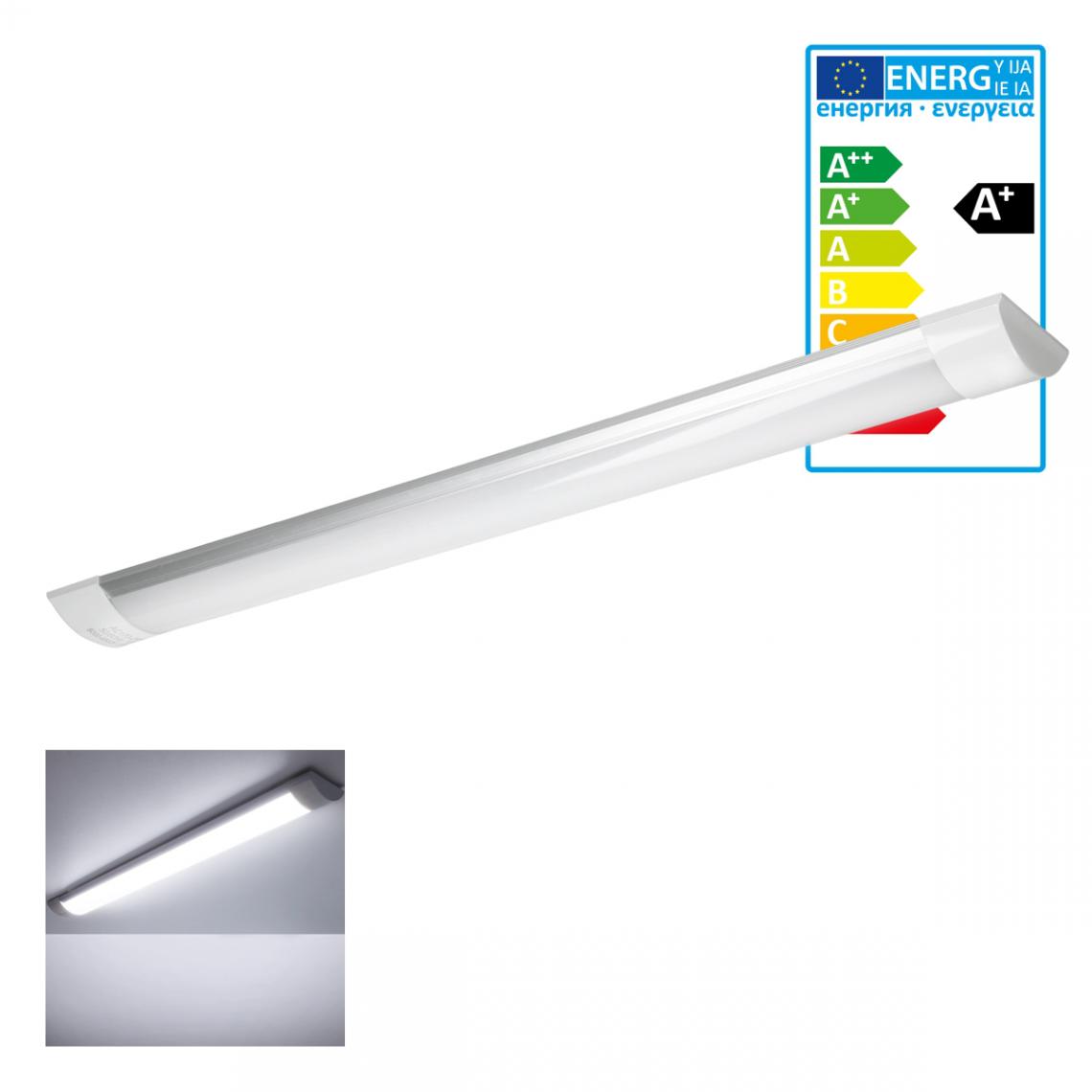 Ecd Germany - Set 6x LED batten tube plafond 18W 60cm blanc froid 220-240V en aluminium - Tubes et néons