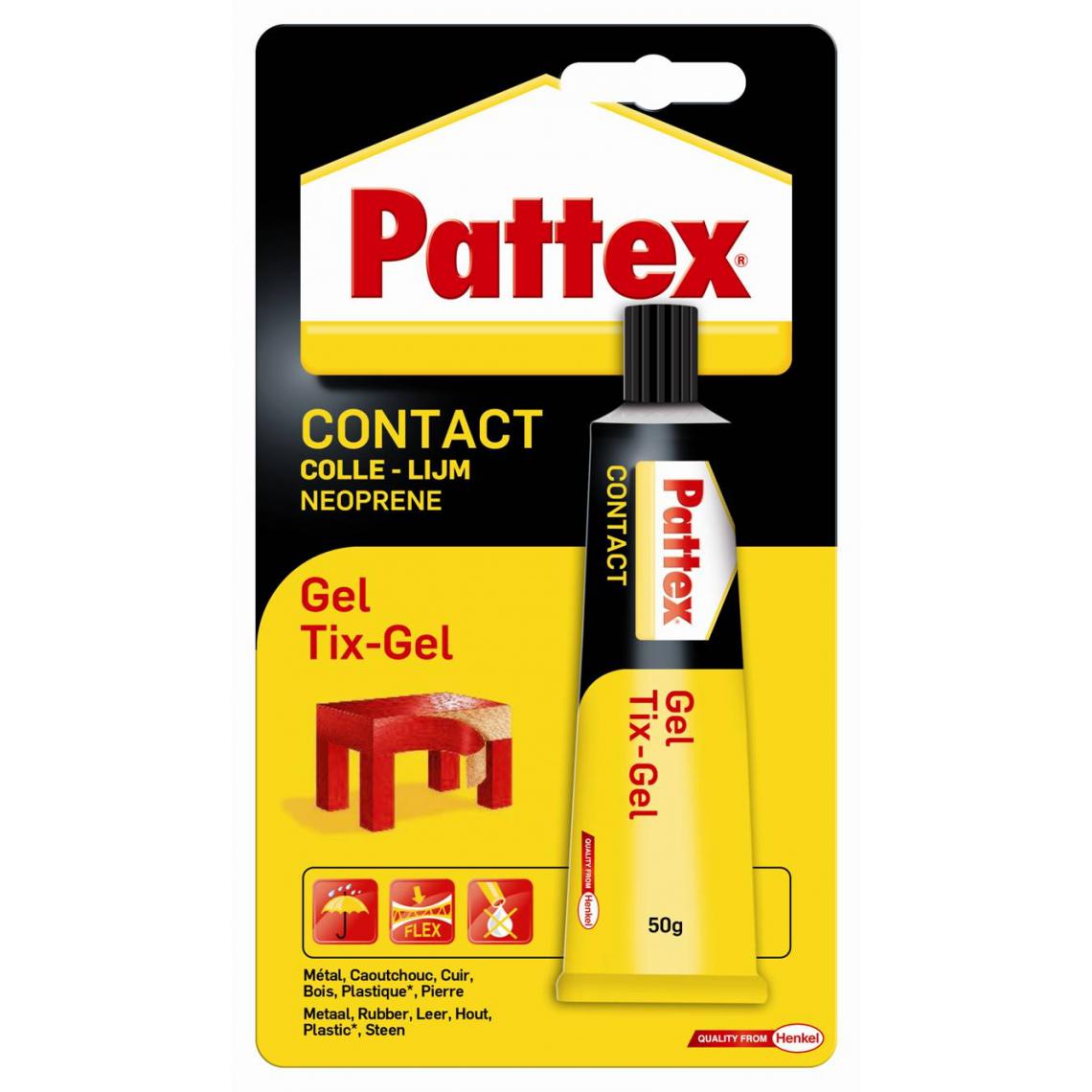 Pattex - Colle contact gel PATTEX - blister 50g - 1563694 - Colle & adhésif