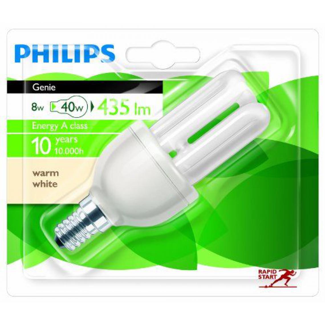 Philips - Philips 929689433338 Génie 8 W E14 WW 1BL ampoule à Economie d'énergie 230V - Ampoules LED