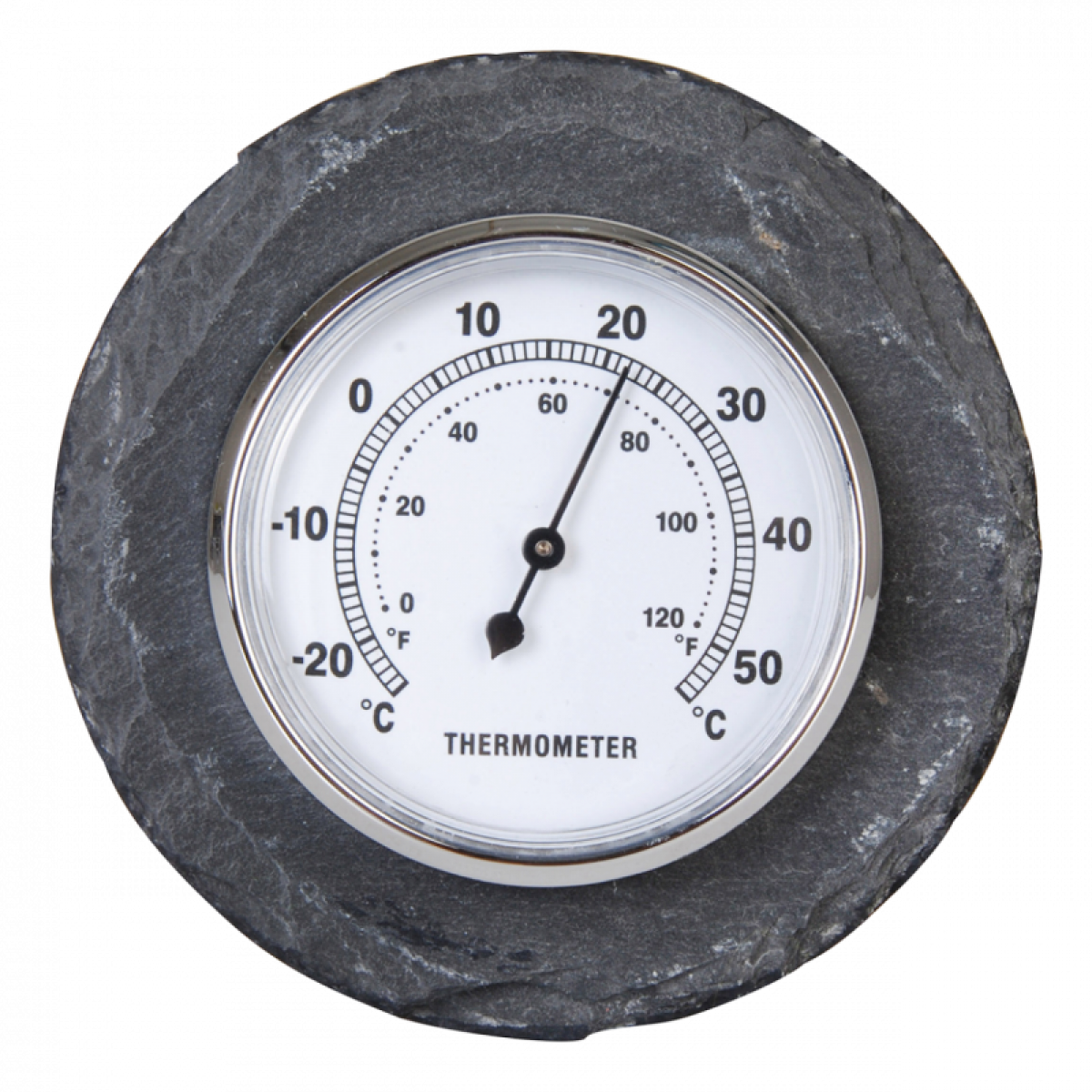 Esschert Design - Thermomètre rond - D 10 cm - Schiste - Appareils de mesure