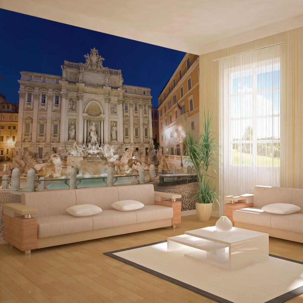 marque generique - 200x154 Papier peint Rome Ville et Architecture Magnifique Fontaine de Trevi - Papier peint