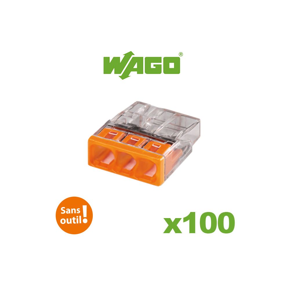 Wago - Wago - Pot de 100 mini bornes de connexion automatique 3 fils S2273 - Accessoires de câblage