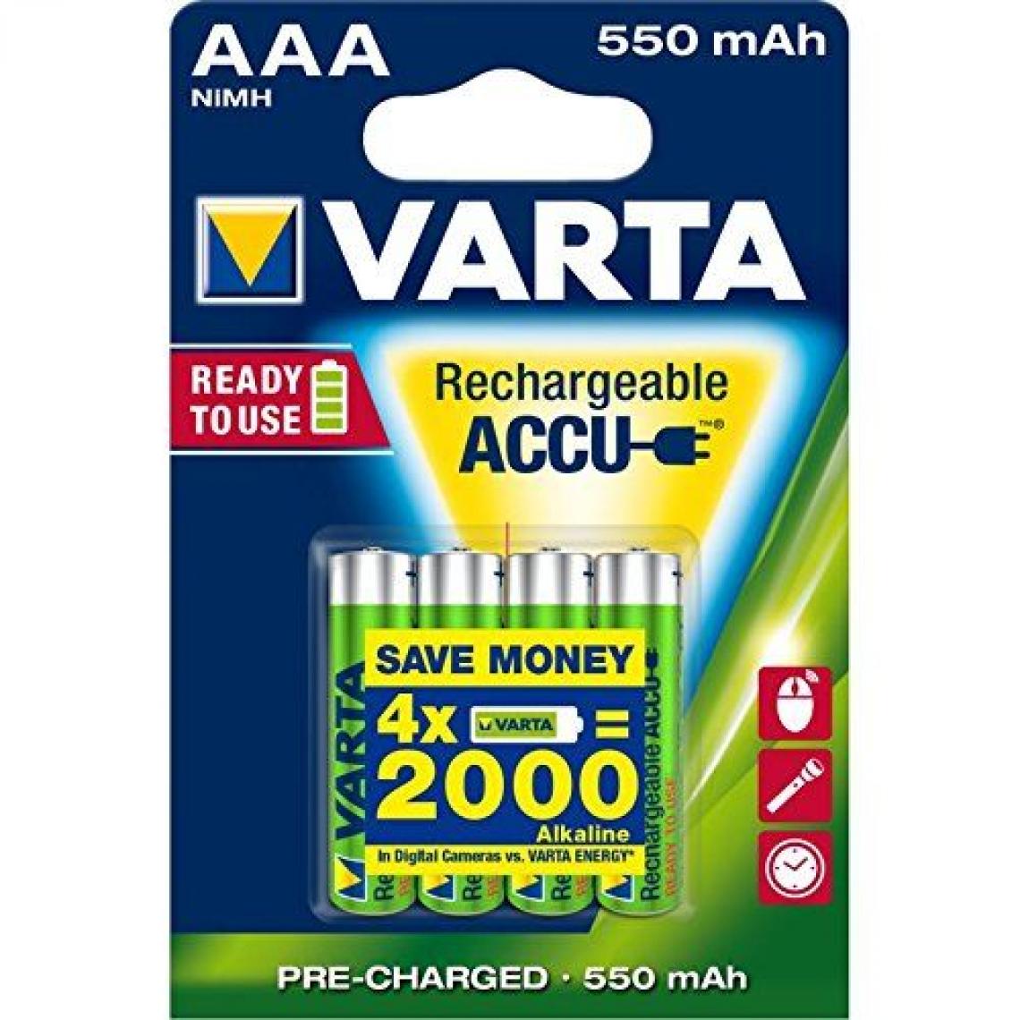Varta - Accu LR03 (AAA) NiMH 1.2 V Varta 56743101404 550 mAh 4 pc(s) - Piles standard