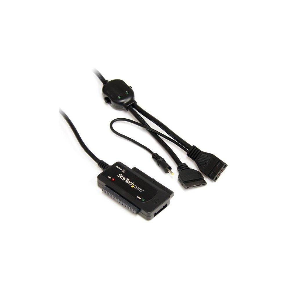 Startech - Câble adaptateur / Convertisseur USB 2.0 vers disque dur SATA / IDE de 2,5 / 3,5 pouces - Noir - Adaptateurs