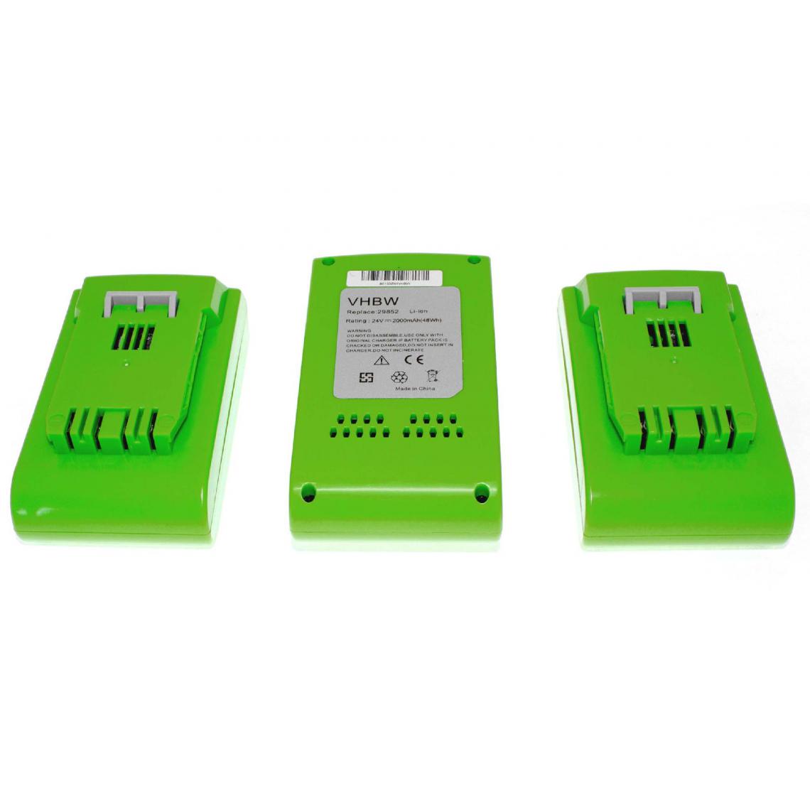 Vhbw - vhbw 3 x Li-Ion Batterie 2000mAh (24V) pour outils Greenworks 2000107 Tools 24V comme 29322, 29807. - Accessoires vissage, perçage