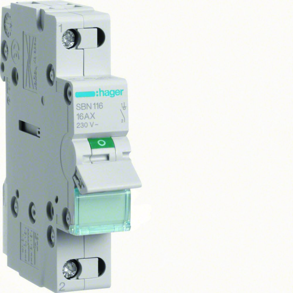 Hager - interrupteur modulaire - 1 pôle - 16a - hager sbn116 - Autres équipements modulaires