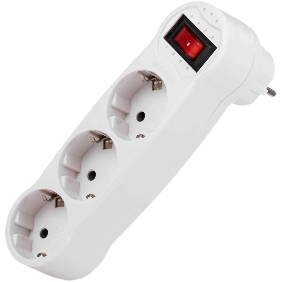 Bematik - Multiplicateur adaptateur triple prise schuko blanc avec interrupteur - Fils et câbles électriques