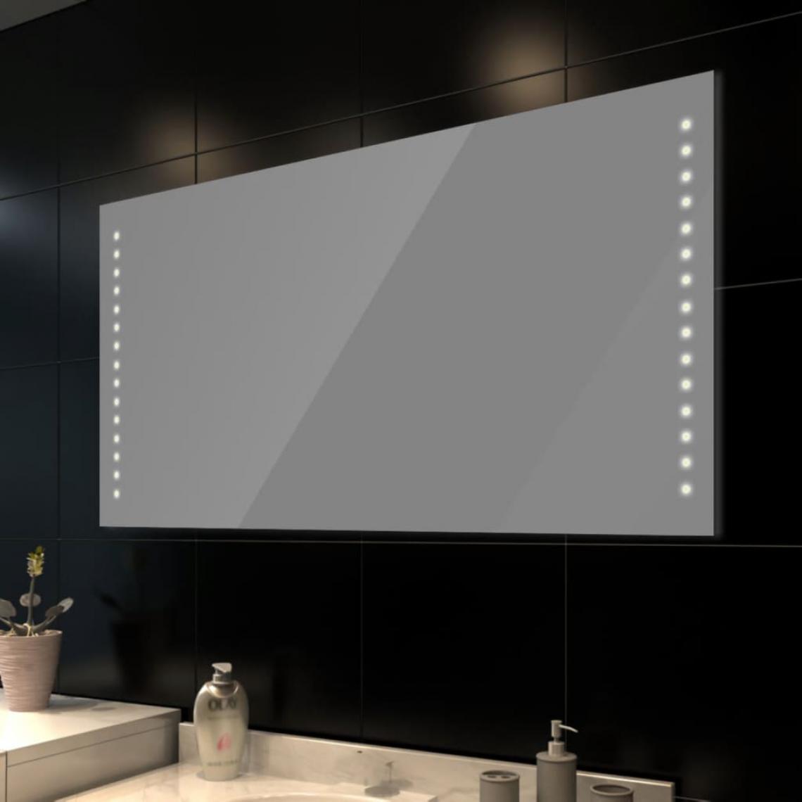 Chunhelife - Miroir de salle de bain avec lumières LED 100 x 60 cm (L x H) - Miroir de salle de bain