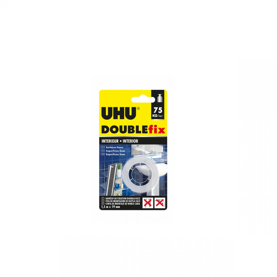 Uhu - Ruban adhésif UHU Doublefix Intérieur - 1,5m x 19mm - 44855 - Colle & adhésif