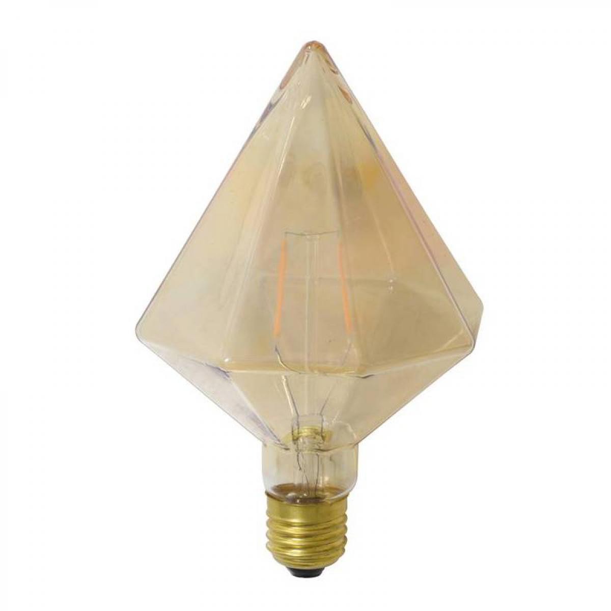 L'Héritier Du Temps - Ampoule Diamant Pointe à LED E27 Puissance 3W Dimmable Lumière Ambrée 11x11x17cm - Ampoules LED
