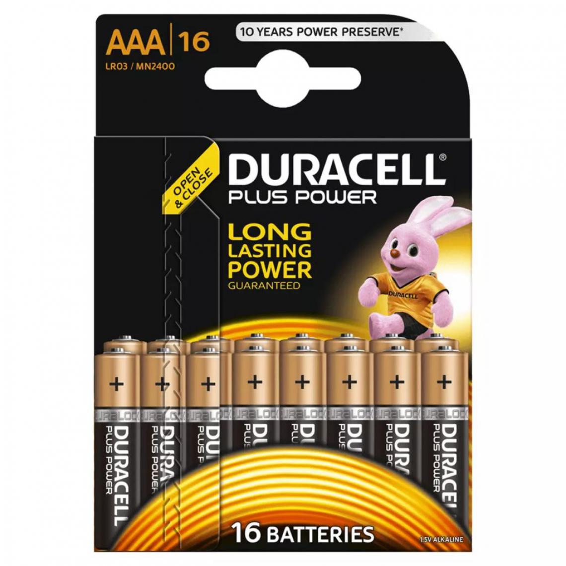 Duracell - Duracell Piles alcalines AAA Plus Power 16 pcs - Piles rechargeables