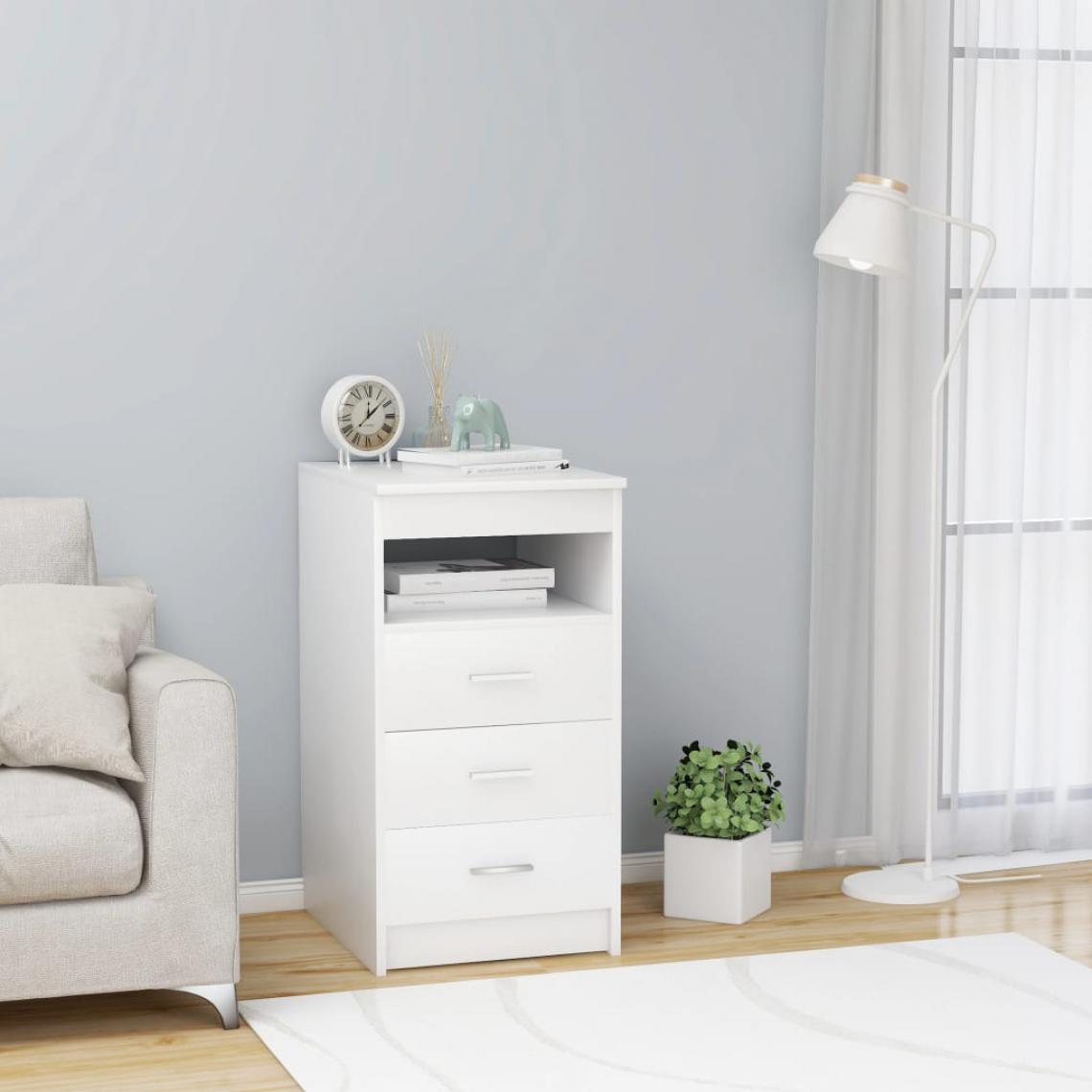 Icaverne - sublime Armoires et meubles de rangement famille Apia Armoire à tiroirs Blanc 40x50x76 cm Aggloméré - Casiers de rangement