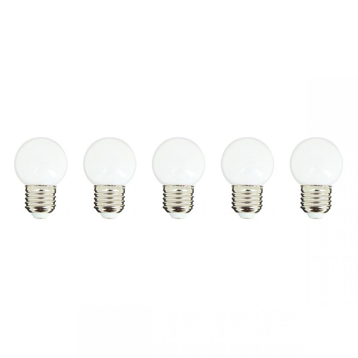 Lumisky - Lot de 5 ampoules compatible guirlande PARTY BULB WHITE Blanc Plastique E27 - Ampoules LED