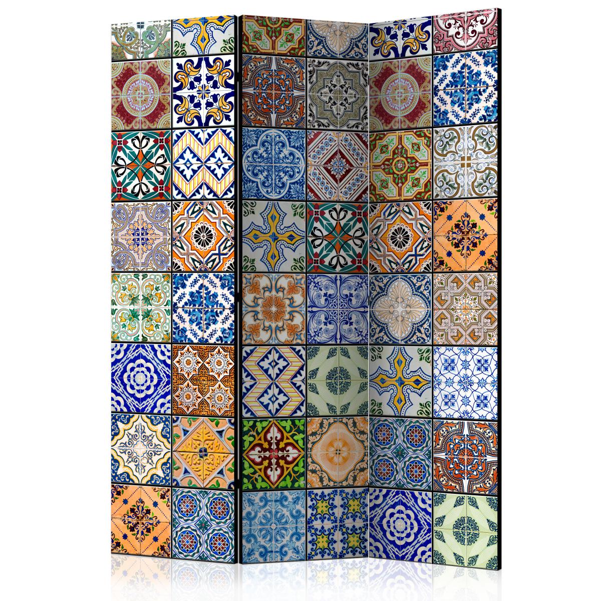 Bimago - Paravent 3 volets - Paravent: Mosaïque colorée - Décoration, image, art | 135x172 cm | - Cloisons