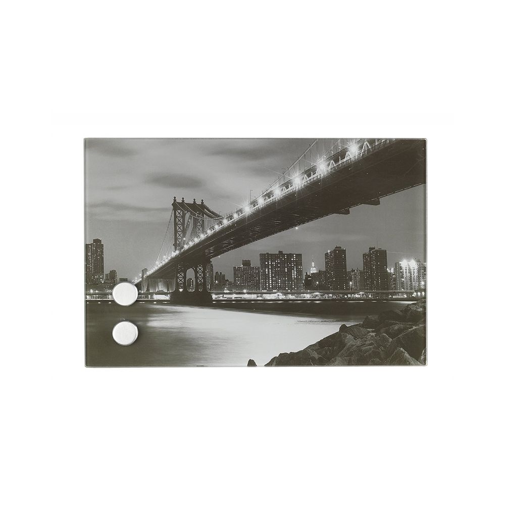 Wenko - Bac magnétique pour clés - 30 x 20 cm - Manhattan bridge - Panneau mural