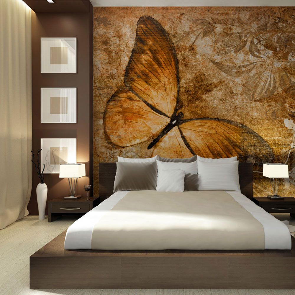 Bimago - Papier peint - butterfly (sepia) - Décoration, image, art | Animaux | - Papier peint