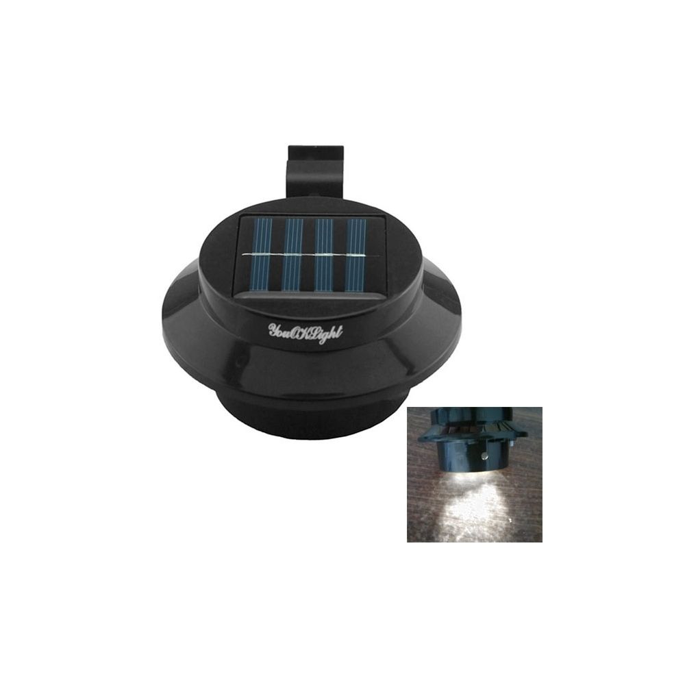Wewoo - LED Avec panneau solaire Extérieure 0.5W 3 SMD 3528 lumière blanche mini imperméable à l'eau de clôture / jardin / lampe à eau - Eclairage solaire