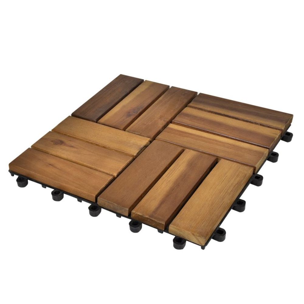 Vidaxl - Kit tuiles de plancher en acacia 30 x 30 cm 30 pcs | Brun - Bétonnières