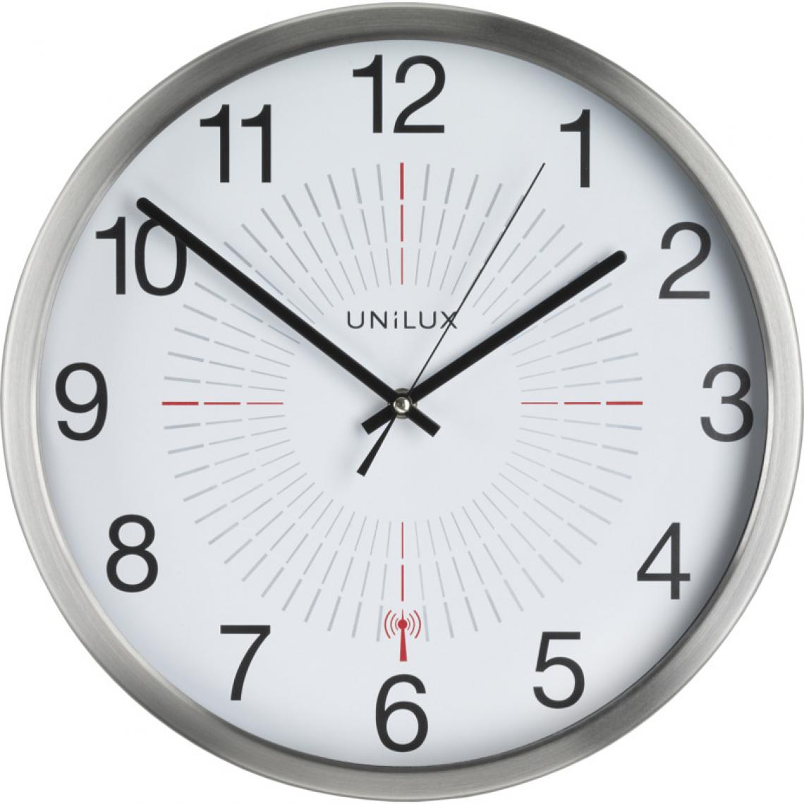 Unilux - UNiLUX Horloge murale radio-pilotée 'OUTDOOR', argent () - Télérupteurs, minuteries et horloges