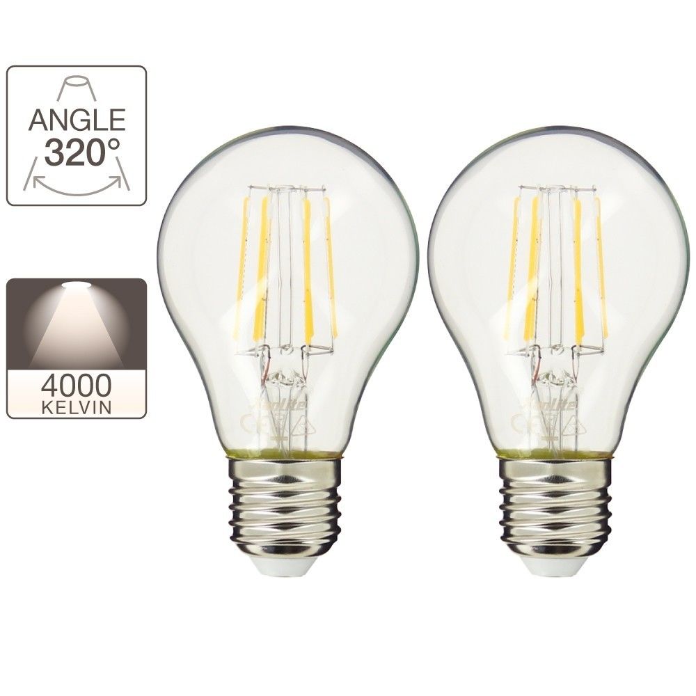Xanlite - Lot de 2 ampoules A60 - cuLot E27 - retro-LED - Ampoules LED