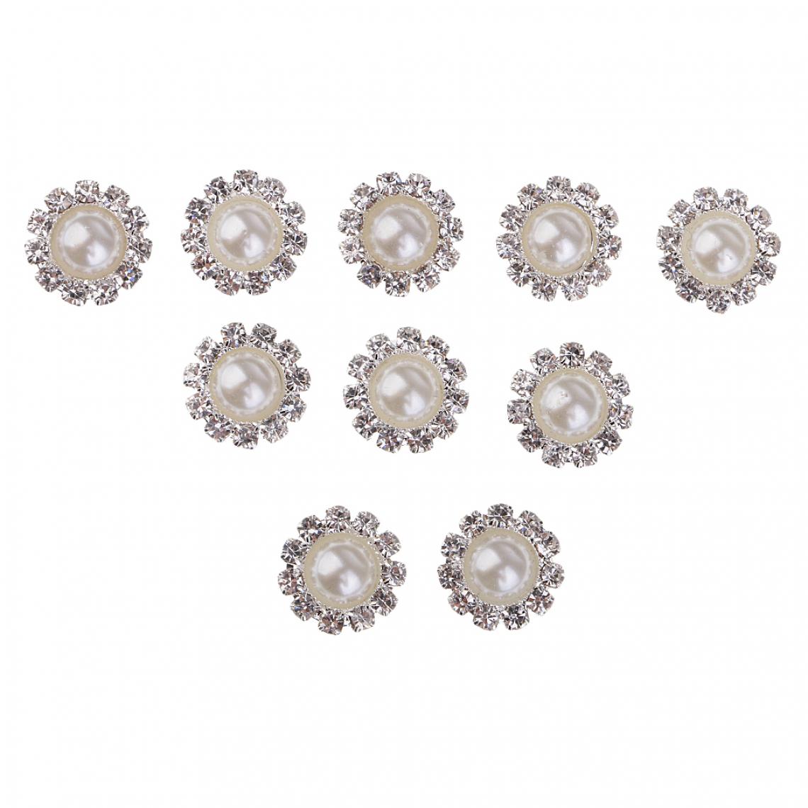 marque generique - 10 pièces rondes perles strass ornements de boutons 10mm or assorti - Poignée de meuble