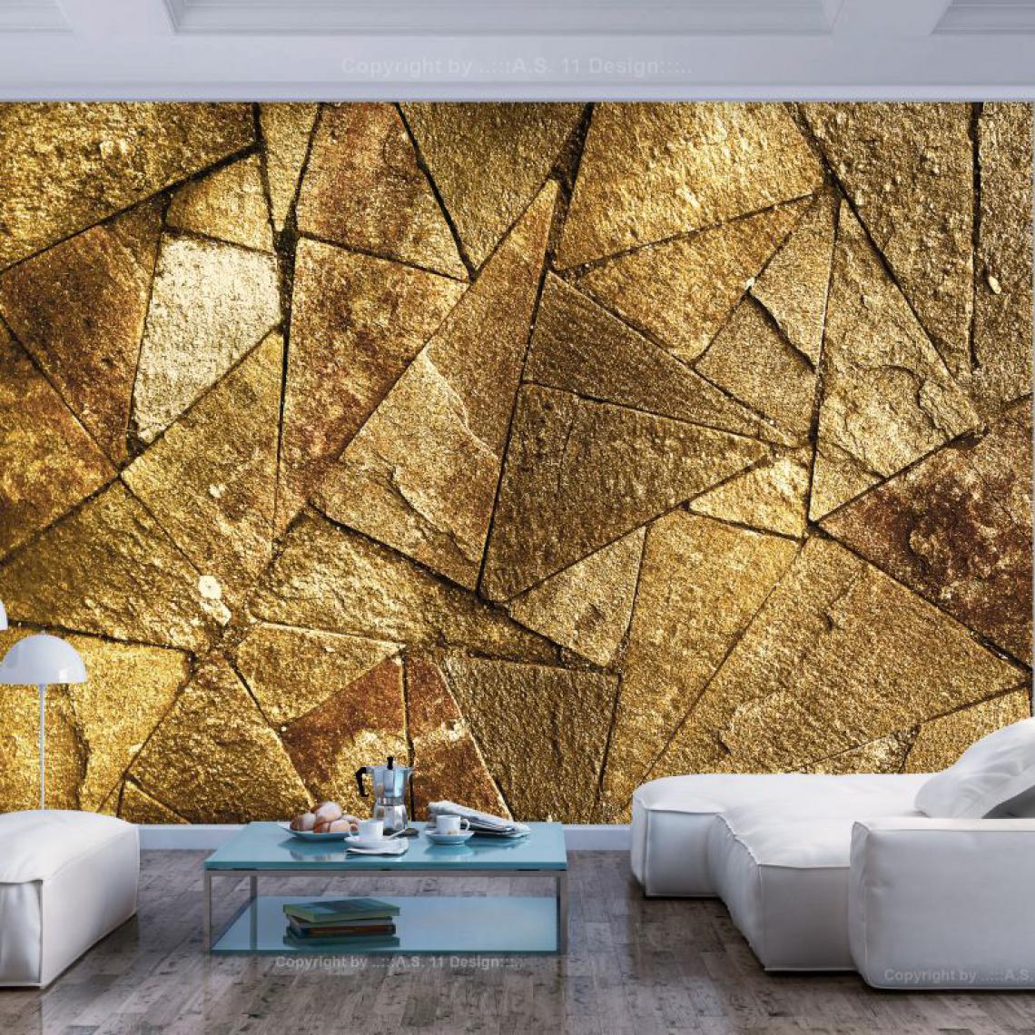 Artgeist - Papier peint - Pavement Tiles (Golden) .Taille : 350x245 - Papier peint