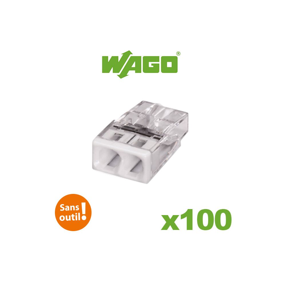 Wago - Wago - Boite de 100 mini bornes de connexion automatique 2 entrées S2273 - Accessoires de câblage