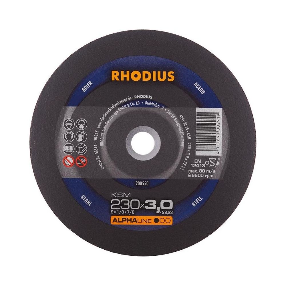 Rhodius - Disque de coupe KSM 230 x 3,0mm Rhodius(Par 25) - Outils de coupe