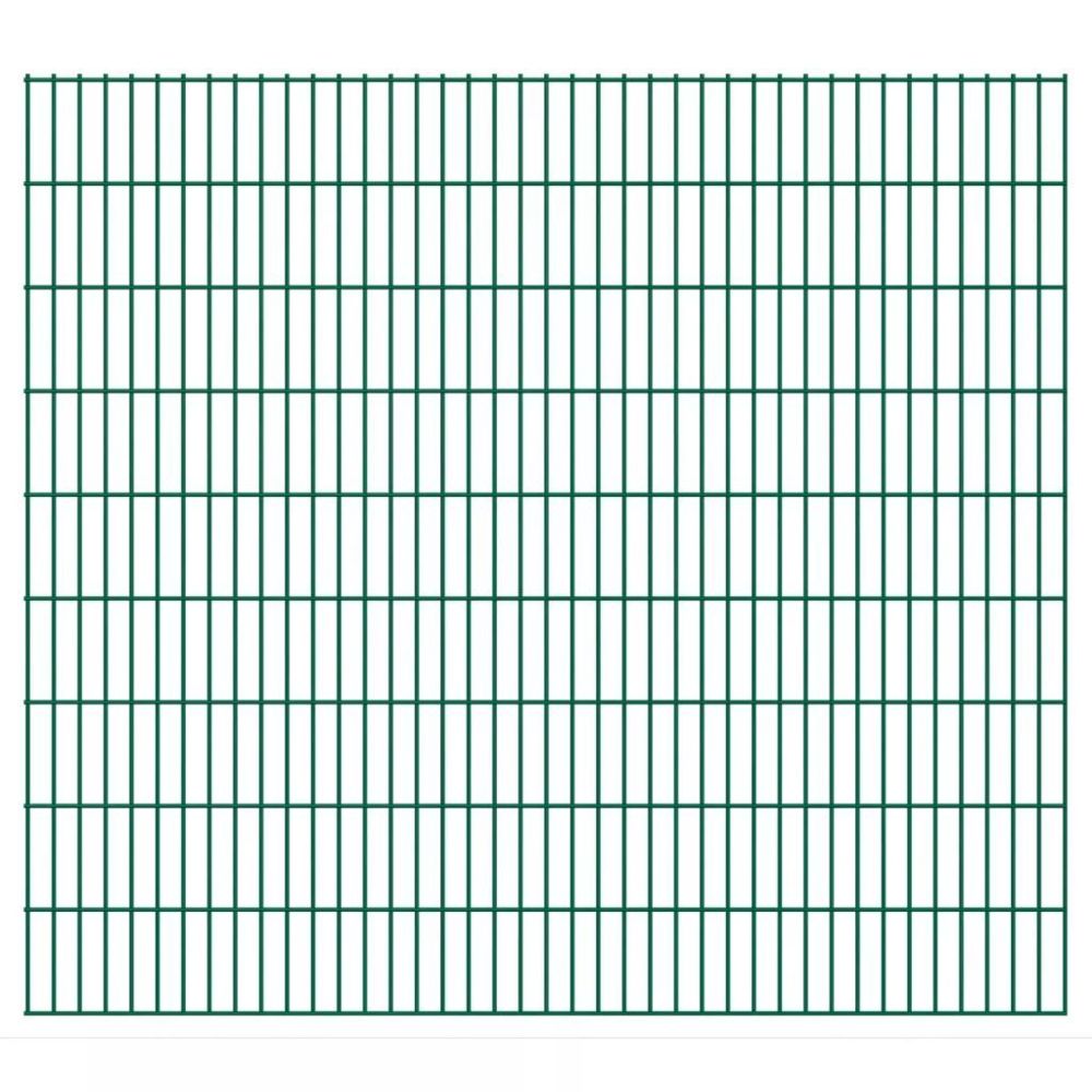 Vidaxl - 2D Panneaux de clôture de jardin 2008 x 1830 mm 12 m Vert | Vert - Portillon