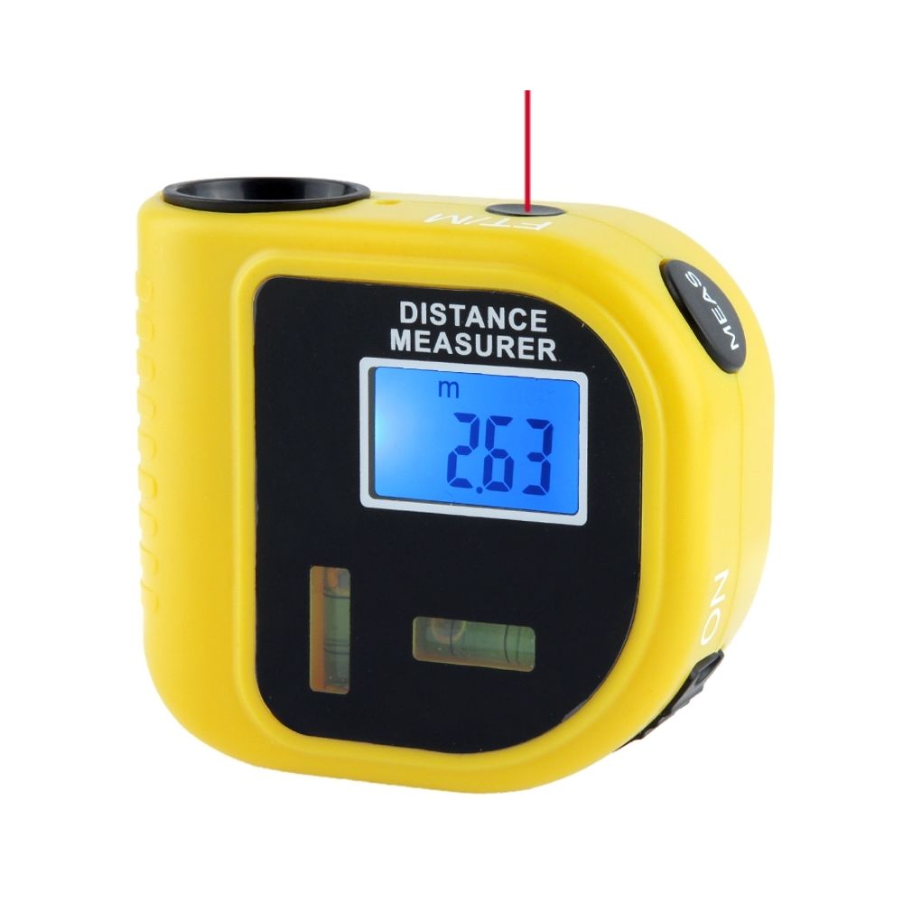 Wewoo - Luxmètre jaune Mesureur ultrasonique de mesure de distance avec le pointeur laser, gamme: 0.5-18m CP-3010 - Appareils de mesure