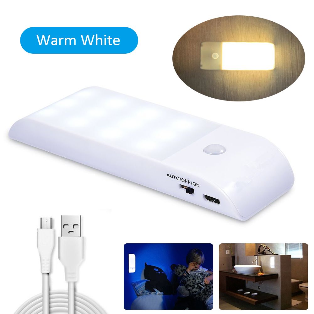 Generic - PIR Motion Sensor Light Led Night Light USB Rechargeable Human Body Induction Lamp for Wardrobe / Closet / Cabinet / Cupboard / St - Tubes et néons