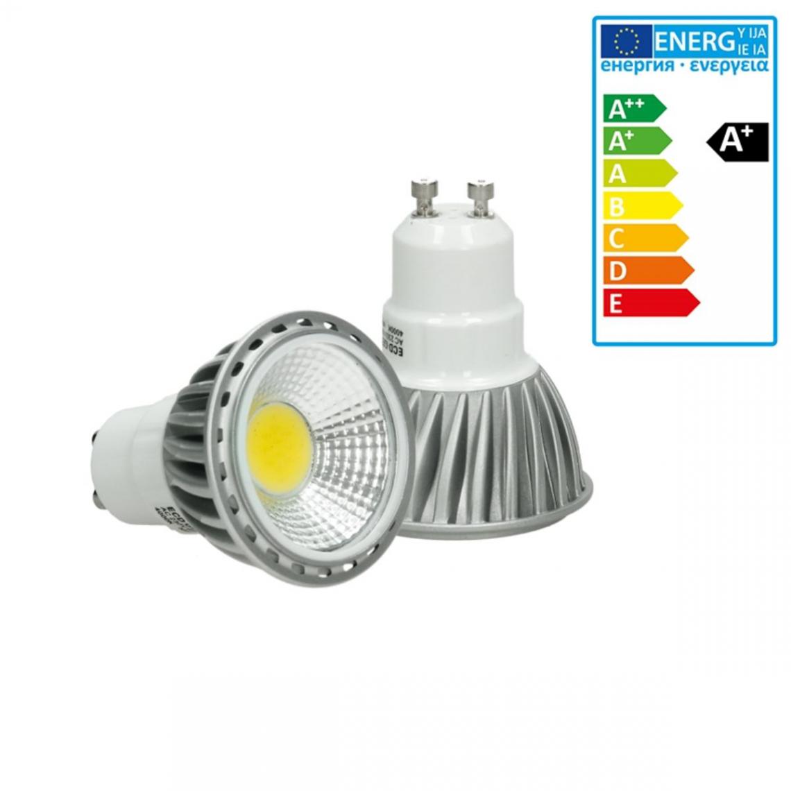 Ecd Germany - ECD Germany LED COB GU10 Spot Lampe Ampoule Blanc Chaud 6W Dimmable - Ampoules LED