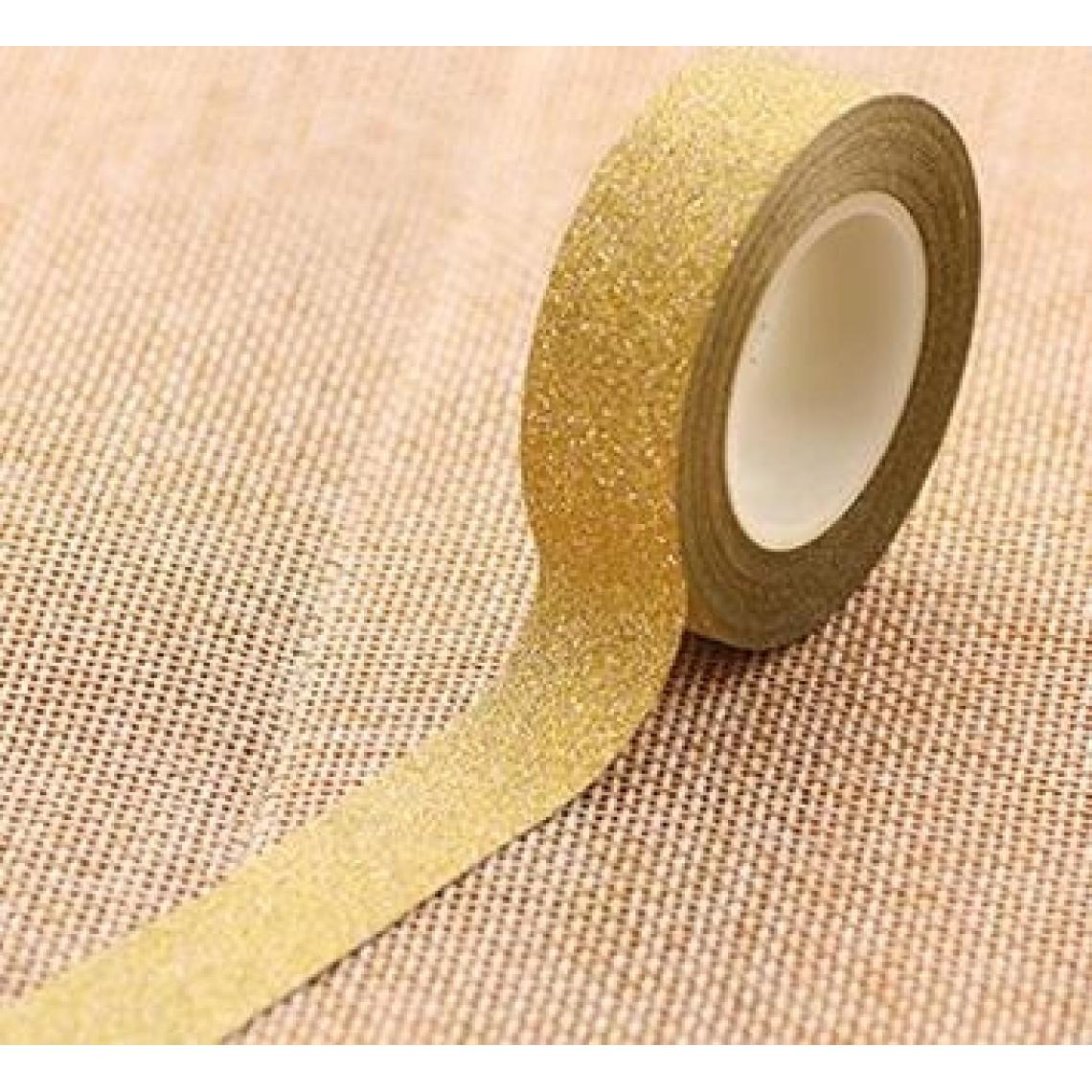 Wewoo - Ruban adhésif Étiquette de en papier Washi Flashruban de bricolage décoratiflongueur 10 m jaune d'or - Colle & adhésif