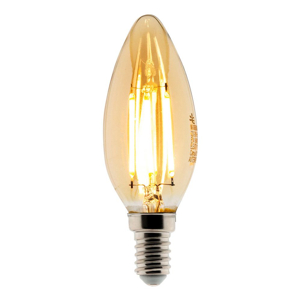 Elexity - Ampoule Déco filament LED ambrée Flamme 4W E14 400lm 2500KK - Ampoules LED