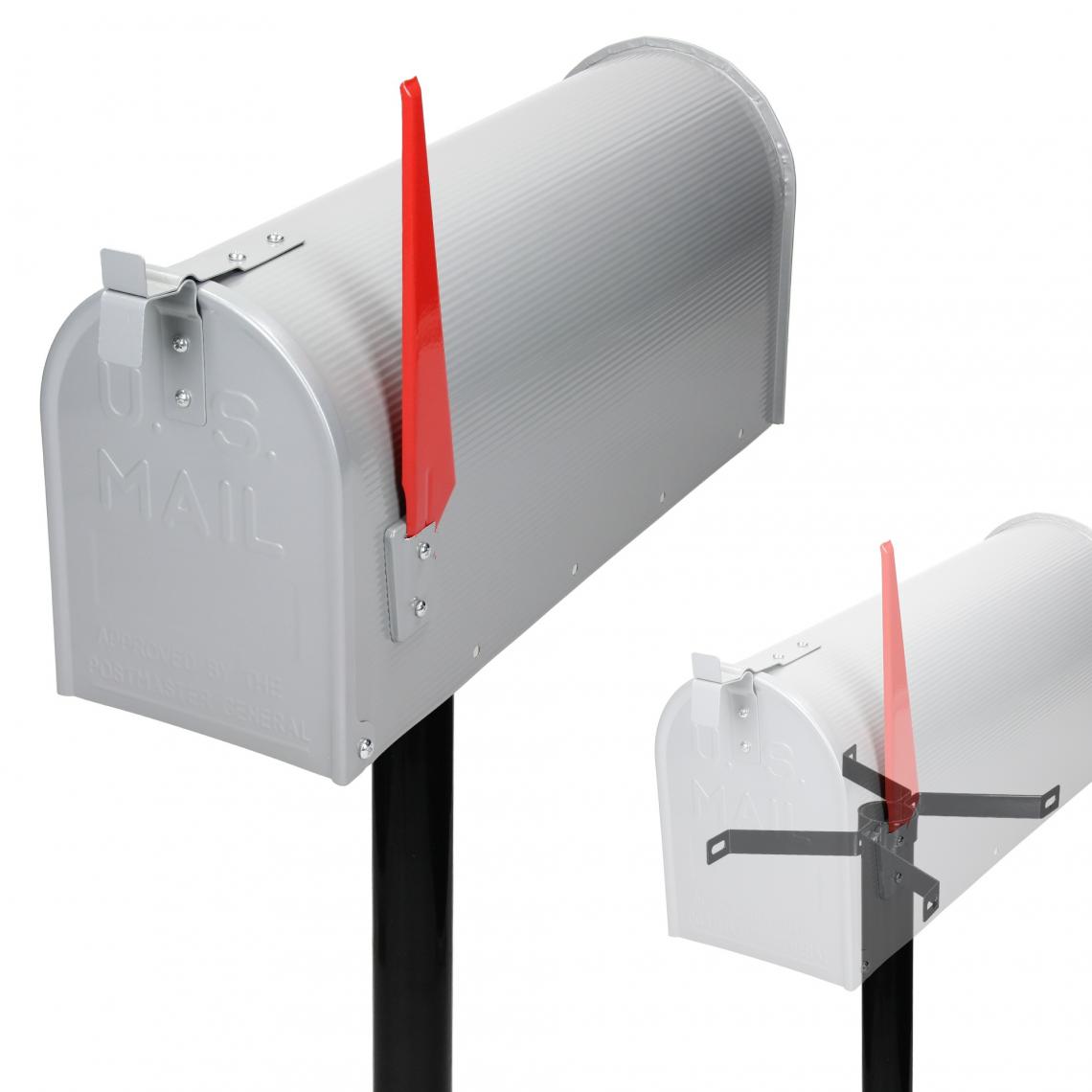 ML design modern living - Boîte aux lettres américaine mailbox gris fente pour journaux + support montage - Boîte aux lettres